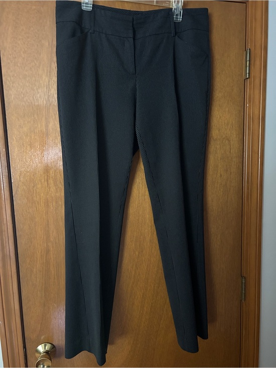 7th avenue Pants - Classic Black Pinstripe Boot-Cut Dress Pants